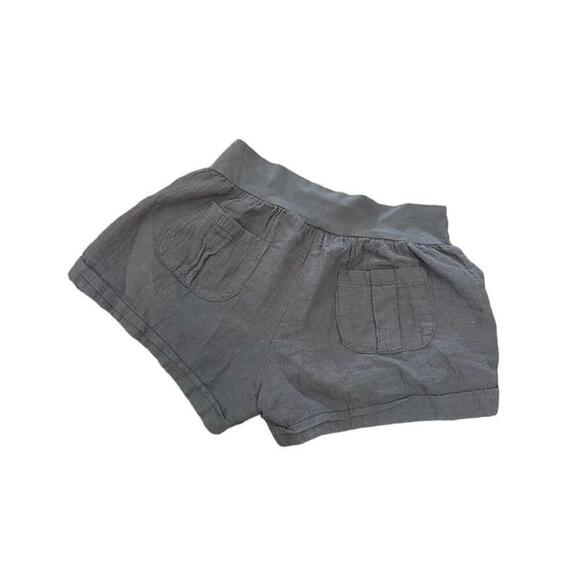 Grey Elastic High Rise Waist Cuffed Mini Short S - Picture 3 of 7